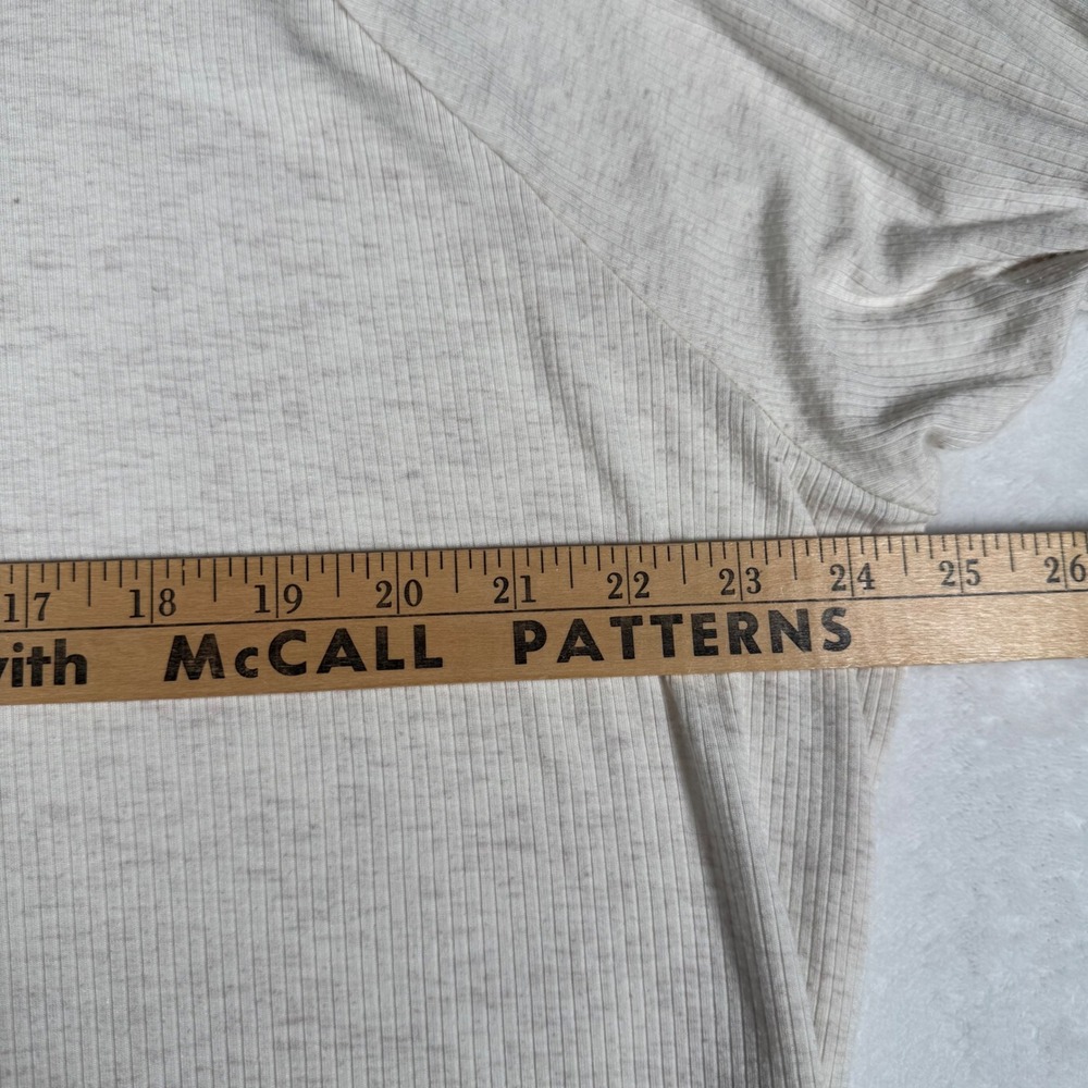 Offline by Aerie Womens XXL Cream Heathered Ribbed Raglan Long Sleeve T-Shirt - Picture 7 of 7